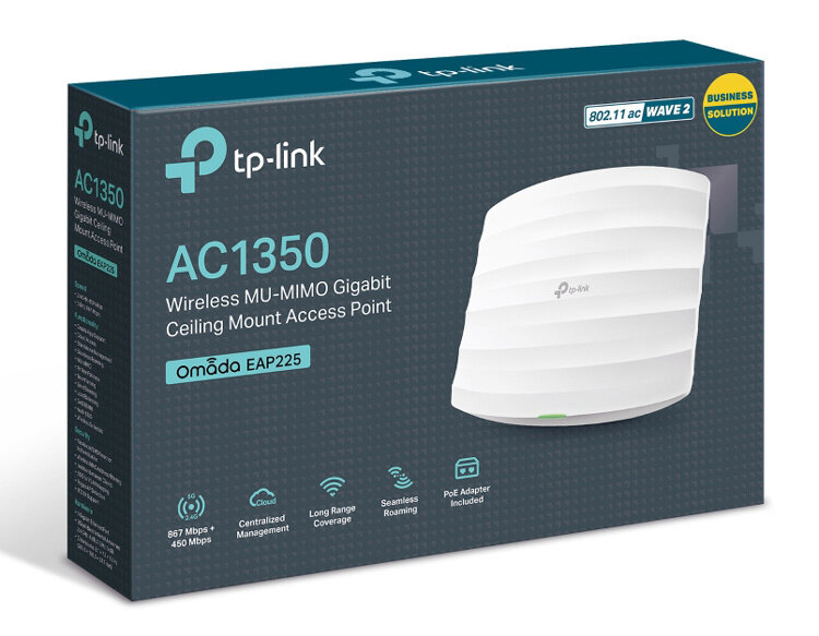 Access Point TP-Link EAP225 (v3), Wi-Fi 5 - Dual Band (2.4 GHz & 5 GHz), AC1350