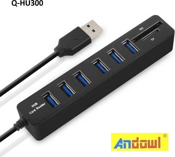 Andowl USB 3.0 Hub 8 Θυρών με σύνδεση USB-A & Θύρα Φόρτισης, Q-HU300