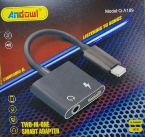 Αντάπτορας Ήχου Andowl Lightning male σε 3.5mm Stereo Θηλυκο