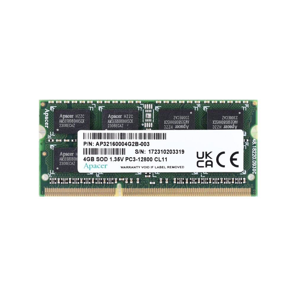 Apacer Ddr3 sod 4096mb 1333mhz Pc10600 Sr