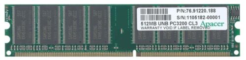 Apacer DDR-DIMM 512MB 400MHz PC3200