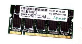 Apacer DDR-SOD 512MB 400MHZ PC3200