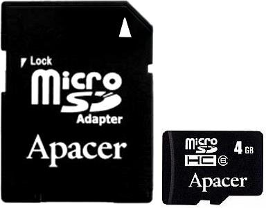 Apacer micro SD card 4GB HC Class 6