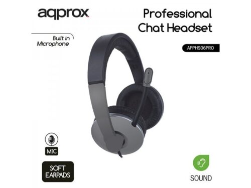 Aqprox Headphone Profesional Chat Black/Grey