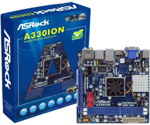 ASRock A330ION Mini-ITX Motherboard 2DDR3 1PCIE16X GLAN S2RAID + VGA
