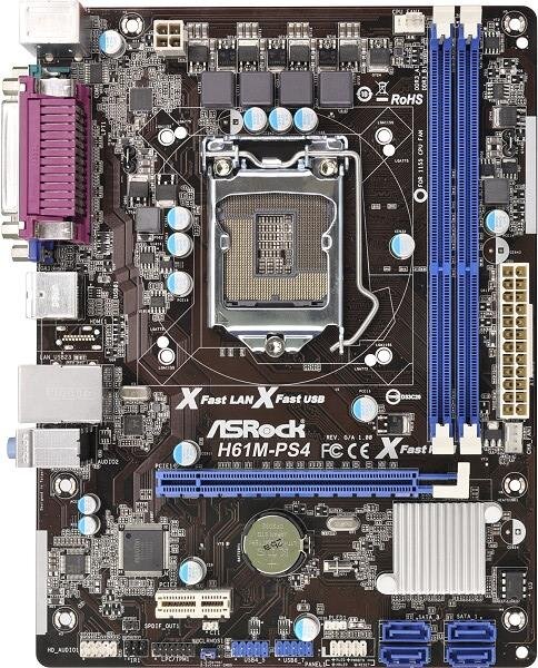 Asrock Matx S1155/h61 2ddr3 1pcie16x 1pcie1x Gl S2 U2 Scap