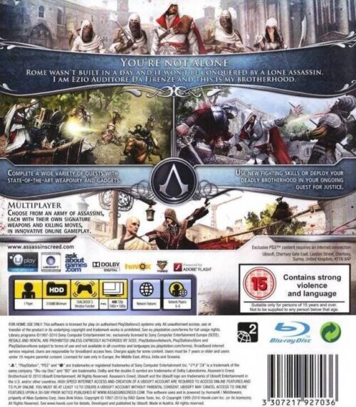 Assassins Creed Brotherhood For Ps3