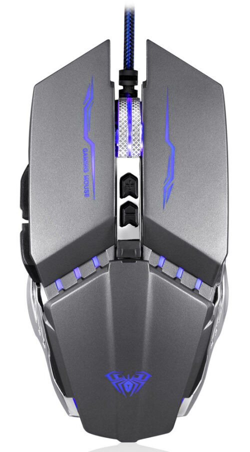 Aula ενσύρματο gaming ποντίκι Mountain S30 2400DPI 6 πλήκτρα ασημί
