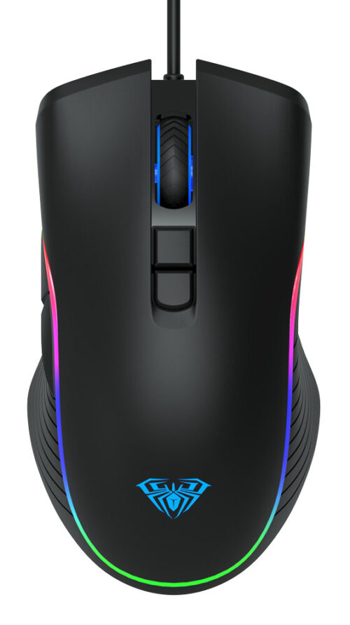 Aula ενσύρματο gaming ποντίκι Wind F806 2400DPI 7 πλήκτρα RGB μαύρο