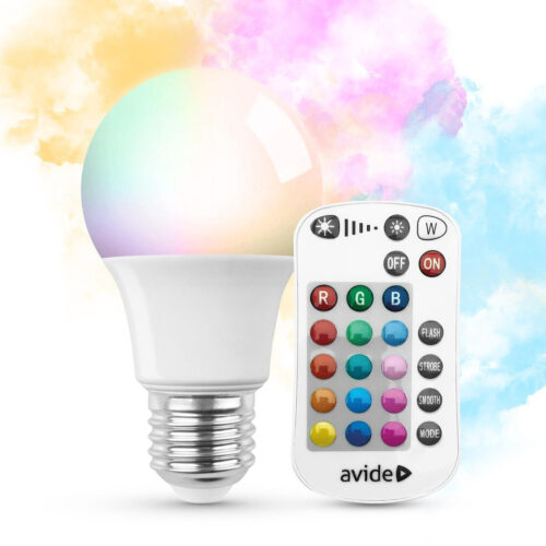 Avide Smart Λάμπα LED Globe A60 9.7W RGB+W 2700K With IR Remote Dimmable