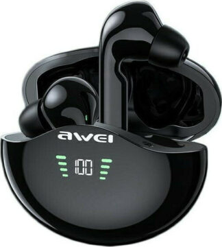 Awei Ακουστικά In-ear Bluetooth Handsfree με Θήκη Φόρτισης T12P
