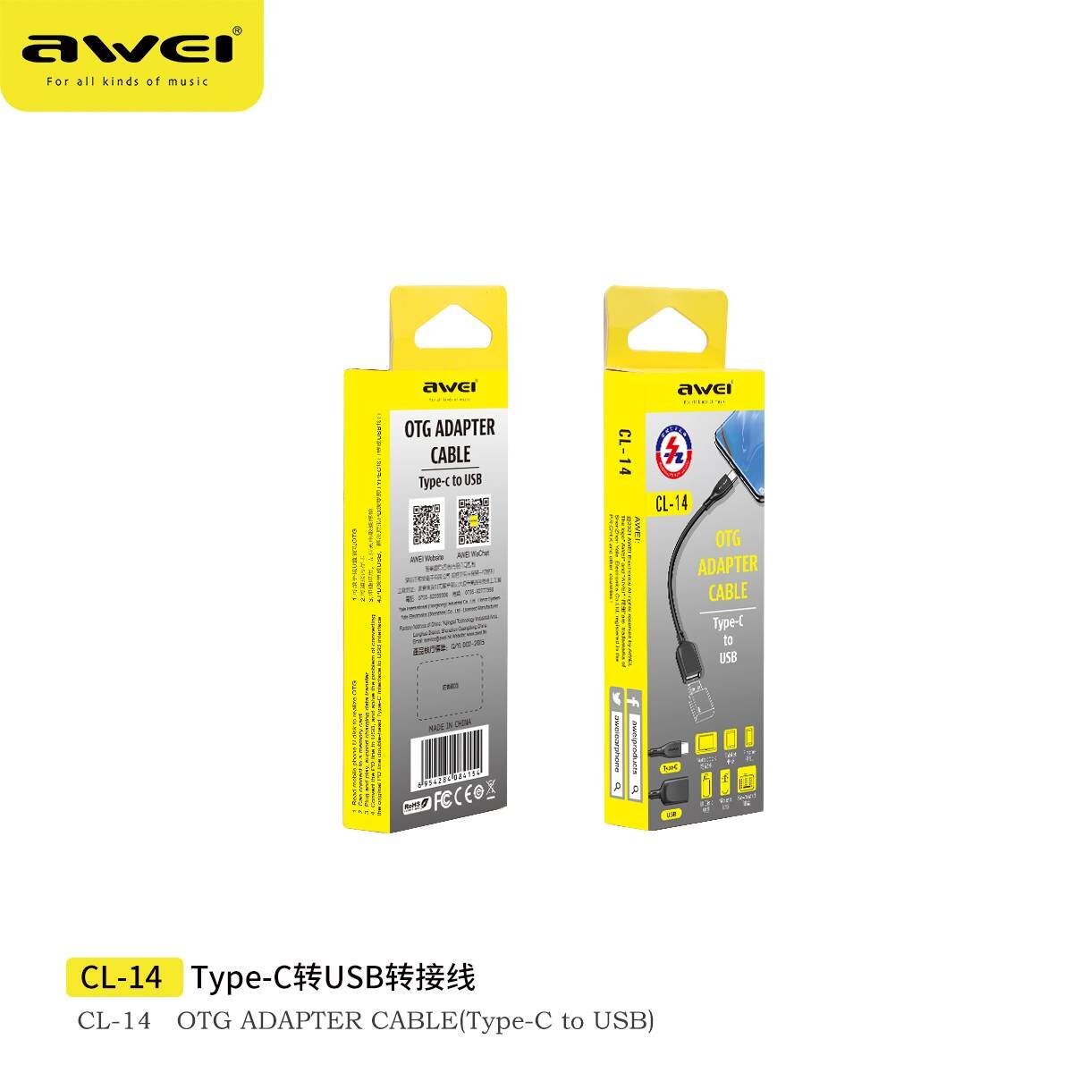 Awei OTG adapter Type-C male to USB-A female