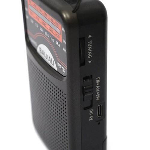 Baijiali Mini Φορητό Ψηφιακό Ραδιόφωνο SW/AM/FM LCD Σκούρο Γκρι / KK78