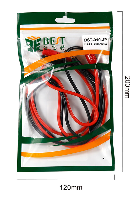 BEST καλώδια πολύμετρου με alligator clips CAT III 2000V 20A