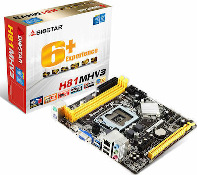 Biostar Μητρική H81Mhv3 2x Ddr3 S1150 Usb 3.0 Hdmi Matx Ver. 7.3