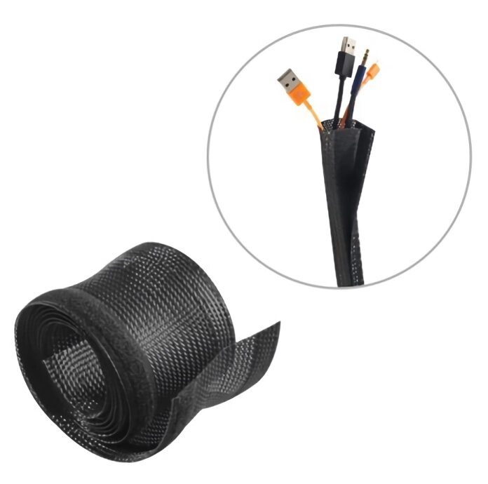 Brateck Πλέγμα Καλωδίων Τύπου Flex Wrap Vs 85 100x8.5cm Μαύρο