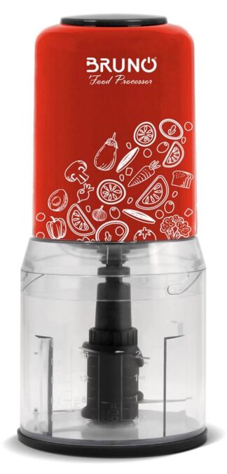 Bruno Πολυκόπτης με 2 Ταχύτητες 400W, 500ml και 4 Λεπίδες, Κόκκινο