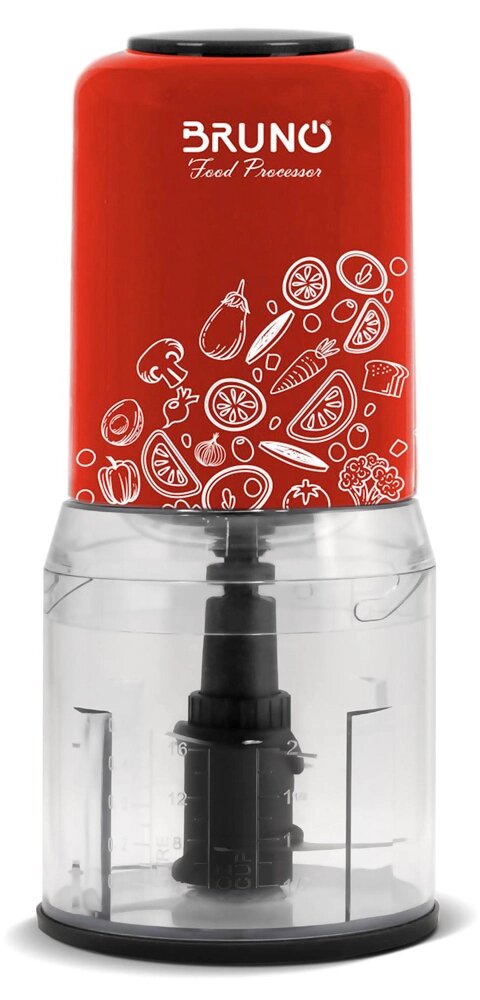 Bruno Πολυκόπτης με 2 Ταχύτητες 400W, 500ml και 4 Λεπίδες, Κόκκινο