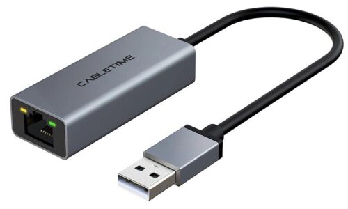 Cabletime Αντάπτορας Δικτύου CT-AML100 USB 100Mbps Ethernet Γκρι
