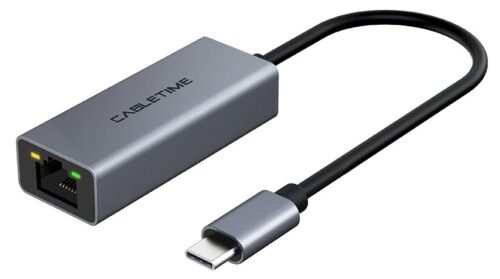 Cabletime Αντάπτορας Δικτύου CT-CML100 USB-C 100Mbps Ethernet Γκρι
