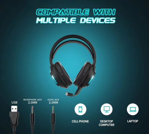 Celebrat gaming headset e-Sports GM-1 με μικρόφωνο LED 3.5mm 50mm μαύρο