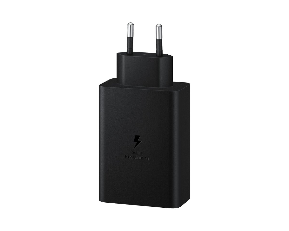 Charger with USB-A Port and 2 USB-C Ports 65W Power & Cable Type-C Black