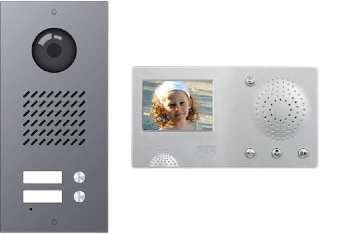 Ctc Video Door Kit - S02C Armonia Με Cmir 220 & Press Button - Silver