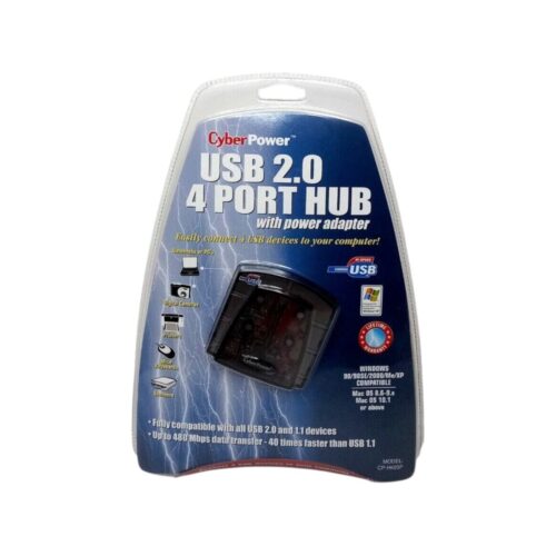 Cyber Power Usb 20 Hub 4 Ports With Power Adapter