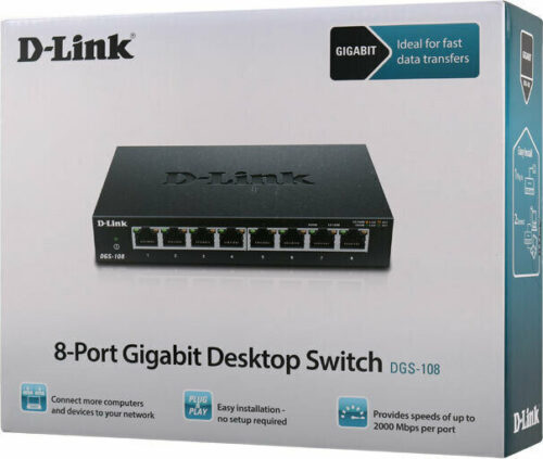 D-Link Switch Metal 8 Port Gigabit Unmanaged Desktop