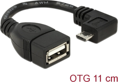 DeLock Μετατροπέας micro USB male 90° σε USB-A female OTG 11cm