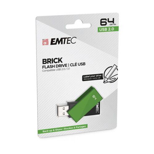 Emtec Brick USB Stick 2.0 64GB Πράσινο / C350