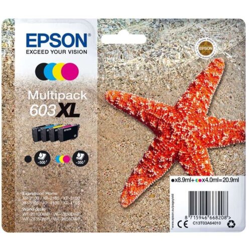 Epson 603Xl Multipack Black Cyan Magenta Yellow Πακέτο 4 Μελανιών