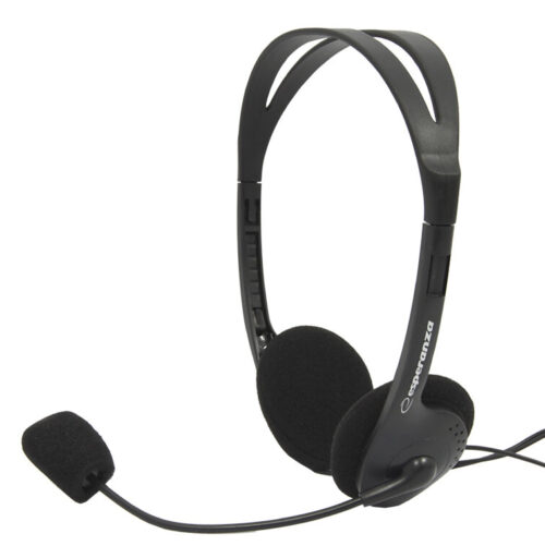Esperanza Headphones με μικρόφωνο Scherzo 2x 3.5mm 2.5m μαύρα