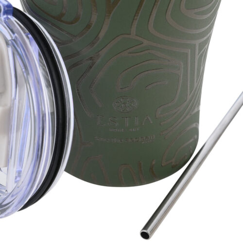 ESTIA Θερμος Coffee Mug Save The Aegean 350ml Olive Flow
