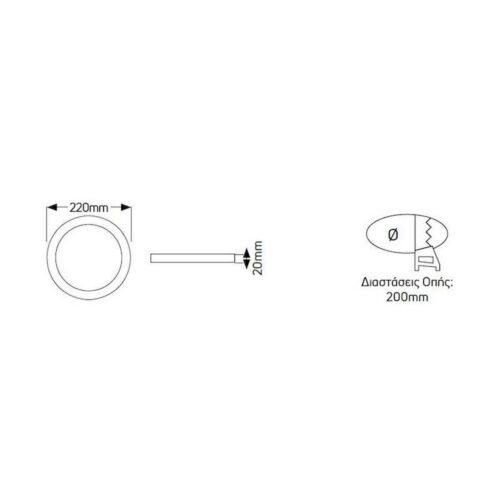 Φωτιστικό Led Pl 18W 6500K 1450Lm 200Mm Geyer