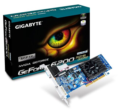 Gigabyte VGA Nvidia GeForce 6200 AGP 512MB DDR2 64Bit LP