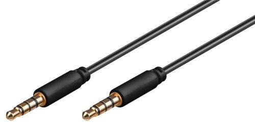 Gooday καλώδιο ήχου 3.5mm 4 pin stereo copper 1.5m μαύρο