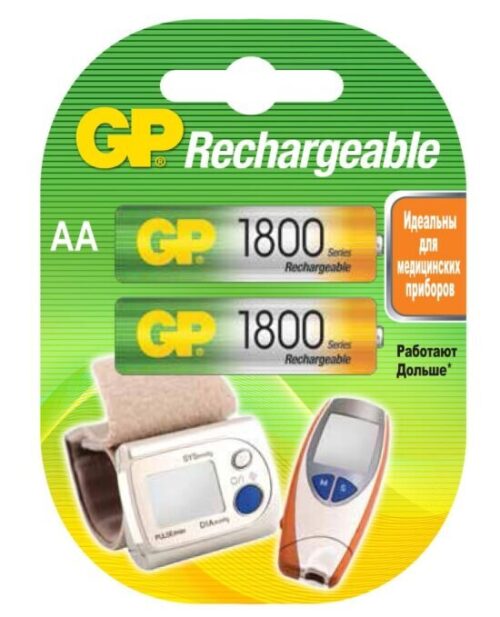 GP Μπαταρίες Επαναφορτιζόμενες AA Ni-MH 1800mAh 1.2V (2τμχ)