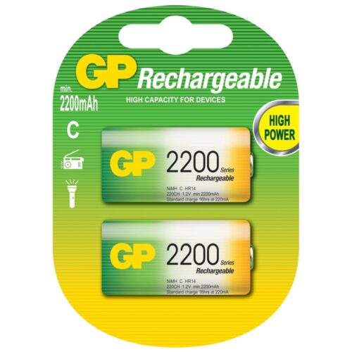 GP Μπαταρίες Επαναφορτιζόμενες C Ni-MH 2200mAh 1.2V (2τμχ)