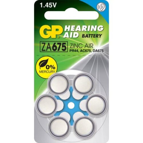 Gp Za675 Μπαταρίες Βαρηκοΐας Μπλε 1.4V 520Mah