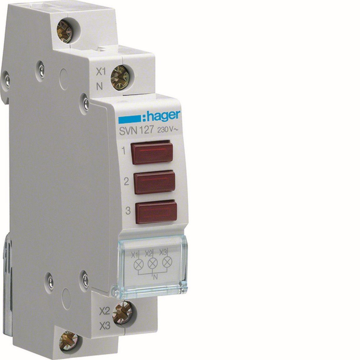 Hager Ενδεικτικό Ράγας Led Τριπλό Κόκκινο 230v