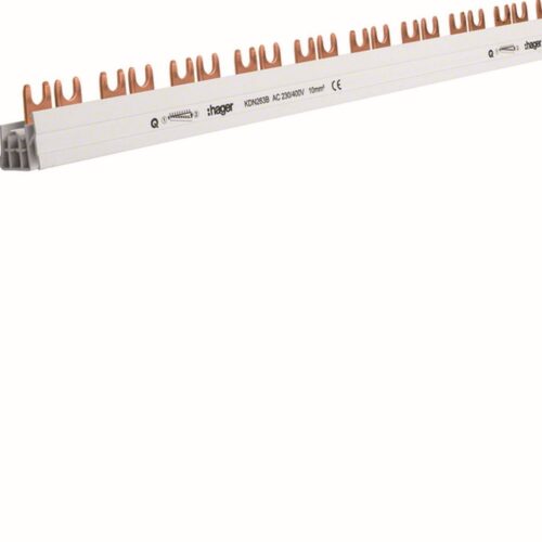 Hager Μπάρα Διχαλωτή 63a 10mm2 Τριπολική 57 Στοιχείων Με Πλαστ Μόνωση