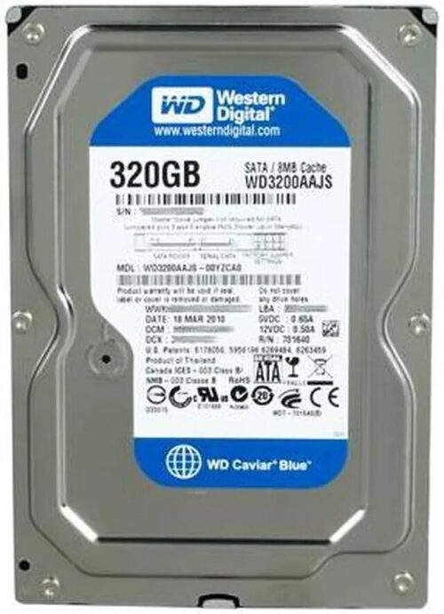 Hdd Caviar Blue 320gb/8,9ms/3,5''/7200/U100/8mb Cash