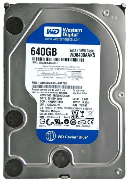 Hdd Caviar Blue 640gb/8.9ms/35''/7200/U100/8m