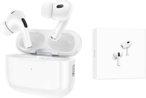 Hoco EW77 In-ear Bluetooth Handsfree Ακουστικά με Θήκη Φόρτισης Λευκά