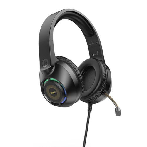 Hoco Gaming Ακουστικά RGB με σύνδεση καρφί 3.5mm μαύρο