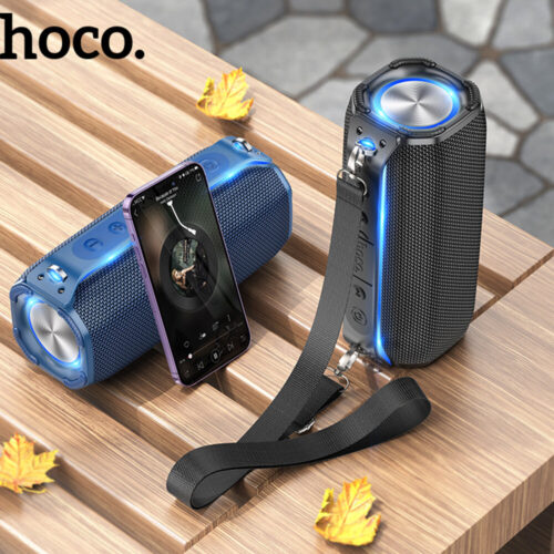 Hoco Ηχείο Bluetooth 10W RGB και Ραδιόφωνο, μαύρο