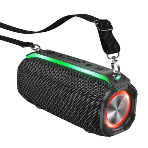 Hoco Ηχείο Bluetooth 10W RGB και Ραδιόφωνο, μαύρο