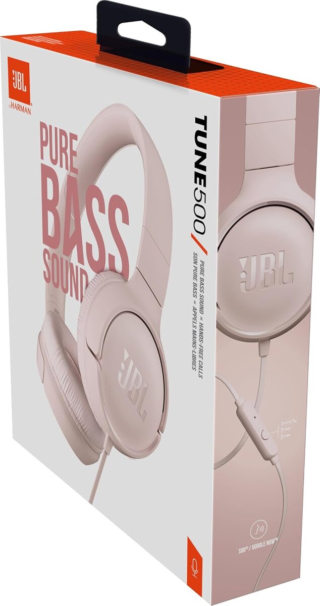 JBL® Tune 500 OnEar Universal Headphones 1-button Mic/Remote ροζ