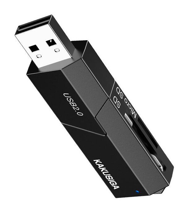 Kakusiga Card Reader KSC-1411 για SD & Micro SD 480Mbps USB Σύνδεση Μαύρο